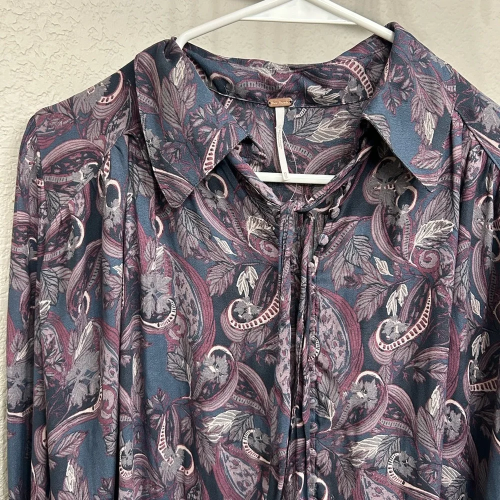 Free People Modern Muse Paisley Boho Blouse - Picture 7 of 7